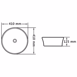 vidaXL Wash Basin 41x12.5cm Ceramic Black Bathroom Washroom Wash Bowl Sink - Additional view 5