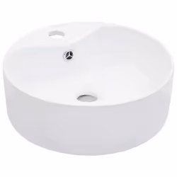 vidaXL Wash Basin with Overflow 36x13cm Ceramic White Bathroom Wash Bowl Sink