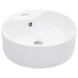 vidaXL Wash Basin with Overflow 36x13cm Ceramic White Bathroom Wash Bowl Sink