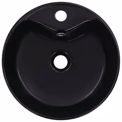vidaXL Wash Basin with Overflow 36x13cm Ceramic Black Bathroom Wash Bowl Sink