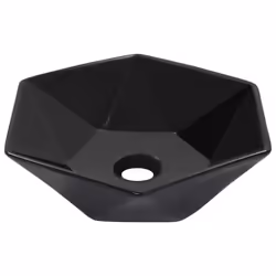 vidaXL Wash Basin 41x36.5x12cm Ceramic Black Bathroom Washroom Wash Bowl Sink