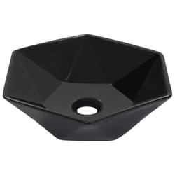 vidaXL Wash Basin 41x36.5x12cm Ceramic Black Bathroom Washroom Wash Bowl Sink