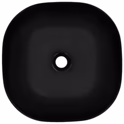 vidaXL Wash Basin 42.5x42.5x14.5cm Ceramic Black Bathroom Washroom Bowl Sink
