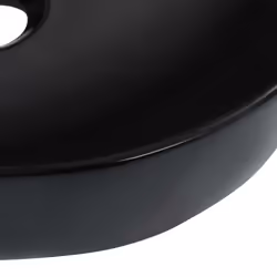 vidaXL Wash Basin 42.5x42.5x14.5cm Ceramic Black Bathroom Washroom Bowl Sink - Additional view 4