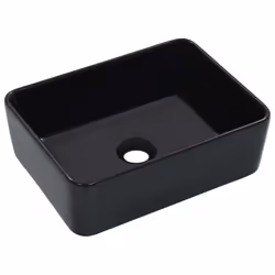vidaXL Wash Basin 40x30x13cm Ceramic Black Bathroom Washroom Wash Bowl Sink