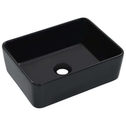 vidaXL Wash Basin 40x30x13cm Ceramic Black Bathroom Washroom Wash Bowl Sink