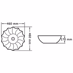 vidaXL Wash Basin 46x17cm Ceramic White Bathroom Washroom Wash Bowl Sink Unit - Additional view 5