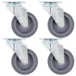 vidaXL 4x Swivel Casters 75mm Rubber Furniture Drawer Box Bed Trolley Wheel