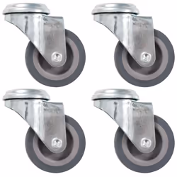 vidaXL 4x Bolt Hole Swivel Casters 50mm Rubber Drawer Box Bed Trolley Wheel