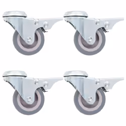 vidaXL Bolt Hole Swivel Casters with Double Brakes Trolley Wheel Caster TPR - 1 pcs