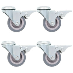 vidaXL Bolt Hole Swivel Casters with Double Brakes Trolley Wheel Caster TPR - 1 pcs