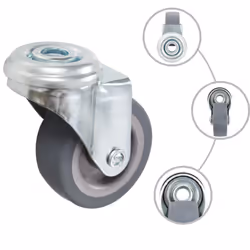 vidaXL Bolt Hole Swivel Casters Moving Wheel Trolley Caster Furniture Caster - 1 pcs - Additional view 5
