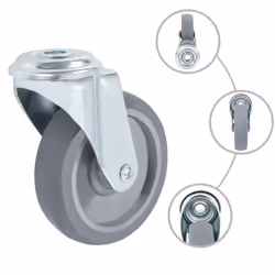 vidaXL Bolt Hole Swivel Casters Moving Wheel Trolley Caster Furniture Caster - 1 pcs - Additional view 4