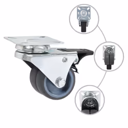 vidaXL Twin-wheel Swivel Casters Furniture Caster Trolley Wheel Caster 100kg - 1 pcs - Additional view 2