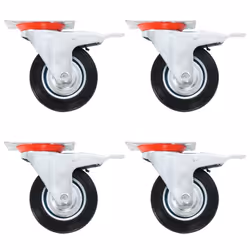vidaXL Swivel Casters with Double Brakes Furniture Casters Trolley Caster - 1 pcs