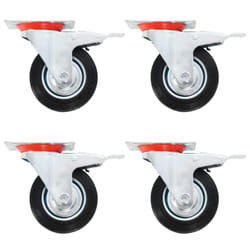 vidaXL Swivel Casters with Double Brakes Furniture Casters Trolley Caster - 1 pcs