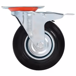 vidaXL Swivel Casters with Double Brakes Furniture Casters Trolley Caster - 1 pcs - Additional view 2