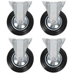 vidaXL 4x Fixed Casters 160mm Heavy Duty Wheels Trolley Furniture Handing
