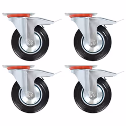 vidaXL 4x Swivel Casters with Double Brakes 160mm Wheels Trolley Furniture