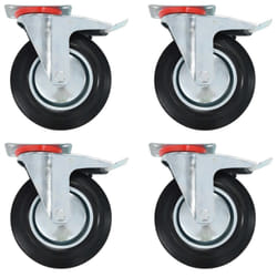 vidaXL Swivel Casters with Double Brakes Furniture Casters Trolley Caster - 4 pcs