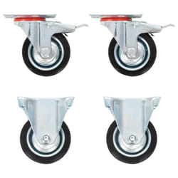vidaXL 4x Casters 75mm Heavy Duty Wheels Trolley Furniture Handing Accessory