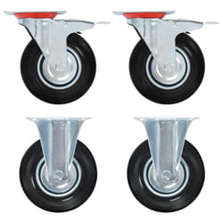 vidaXL 4x Casters 125mm Heavy Duty Wheels Trolley Furniture Handing Accessory