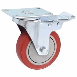 vidaXL Swivel Casters with Double Brakes 100mm Furniture Wheels Trolley Caster - 1 pcs