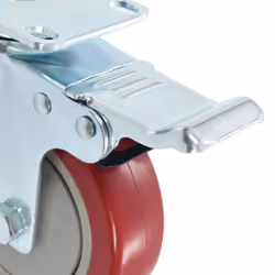 vidaXL Swivel Casters with Double Brakes 100mm Furniture Wheels Trolley Caster - 1 pcs