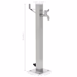 vidaXL Garden Water Column Stainless Steel Square 65cm Watering Irrigation - Additional view 4