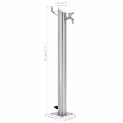 vidaXL Garden Water Column Stainless Steel Round 95cm Watering Irrigation