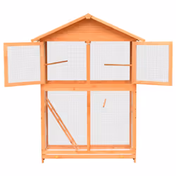 vidaXL Solid Pine & Fir Wood Bird Cage 125.5x59.5x164 cm Aviary House Habitat