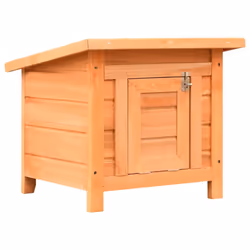 vidaXL Solid Pine & Fir Wood Cat House 50x46x43.5cm Kitten Pet Cabin Furniture - Additional view 4