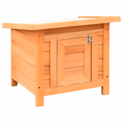 vidaXL Solid Pine & Fir Wood Cat House 50x46x43.5cm Kitten Pet Cabin Furniture - Additional view 5