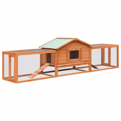 vidaXL Solid Pine & Fir Wood Rabbit Hutch Pet Cage Outdoor Wooden Rabbit House