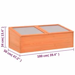 vidaXL Wood Greenhouse 100x50x34cm Cold Frame Warm House Garden Planter House - Additional view 4