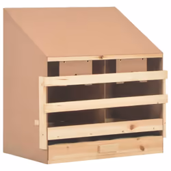 vidaXL Solid Pine Wood Chicken Laying Nest 2 Compartments Poultry Laying Nest