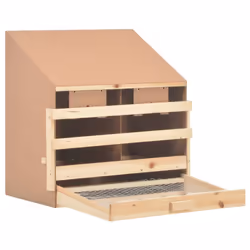 vidaXL Solid Pine Wood Chicken Laying Nest 2 Compartments Poultry Laying Nest