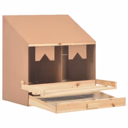 vidaXL Solid Pine Wood Chicken Laying Nest 2 Compartments Poultry Laying Nest - Additional view 4