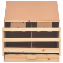 vidaXL Solid Pine Wood Chicken Laying Nest 2 Compartments Poultry Laying Nest - Additional view 5