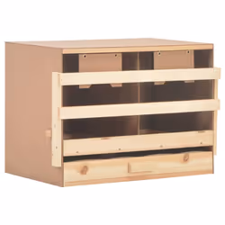 vidaXL Solid Pine Wood Chicken Laying Nest 2 Compartments Poultry Laying Nest - Additional view 2