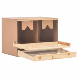 vidaXL Solid Pine Wood Chicken Laying Nest 2 Compartments Poultry Laying Nest - Additional view 4