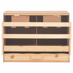 vidaXL Solid Pine Wood Chicken Laying Nest 2 Compartments Poultry Laying Nest - Additional view 5