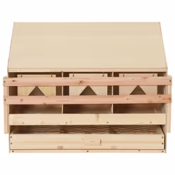 vidaXL Solid Pine Wood Chicken Laying Nest 3 Compartments Poultry Laying Nest - Additional view 4