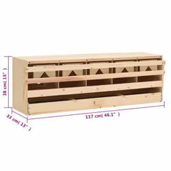 vidaXL Solid Pine Wood Chicken Laying Nest 5 Compartments Poultry Laying Nest - Additional view 9