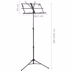 vidaXL Music Book Stand Black Steel Height Adjustable Tripod Paper Holder - Additional view 8