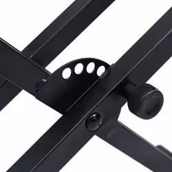 vidaXL Double Braced Keyboard Stand X-Frame Black Piano Height Adjustable - Additional view 4