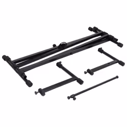 vidaXL Double Braced Keyboard Stand X-Frame Black Piano Height Adjustable - Additional view 5