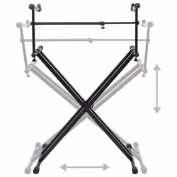 vidaXL Double Braced Keyboard Stand X-Frame Black Piano Height Adjustable - Additional view 6