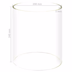vidaXL Glass Cylinder for Hot Dog Warmer 200x240mm Maker Replacement Accessory - Additional view 3