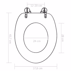 vidaXL WC Toilet Seat with Lid MDF Bamboo Design Universal Bathroom Bidet - Additional view 8